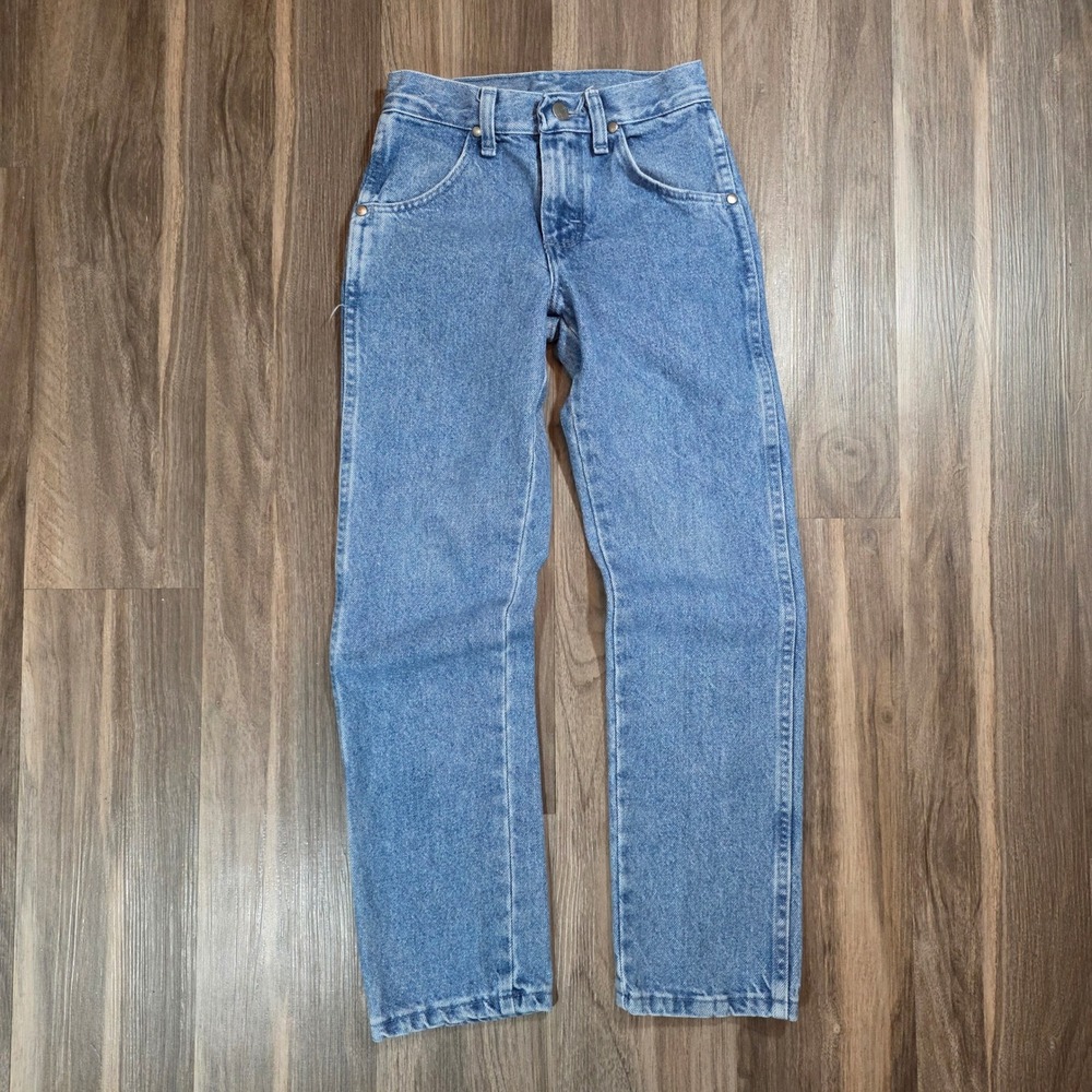 Wrangler Boys Regular Fit Jeans Light Wash Denim Straight Leg NG201SB Size 7 Reg